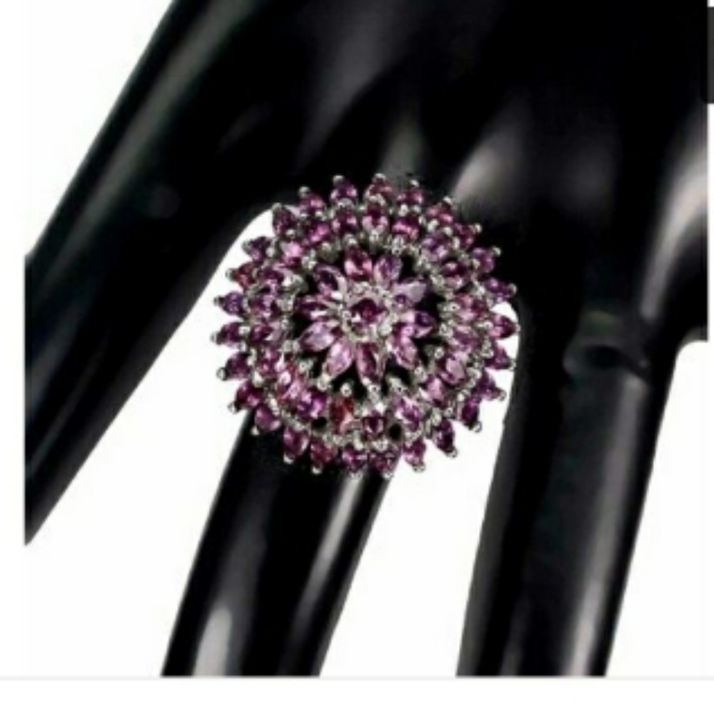 Genuine Raspberry Rhodolite Garnet Ring. W5 - Picture 3 of 3